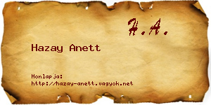Hazay Anett névjegykártya