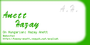 anett hazay business card